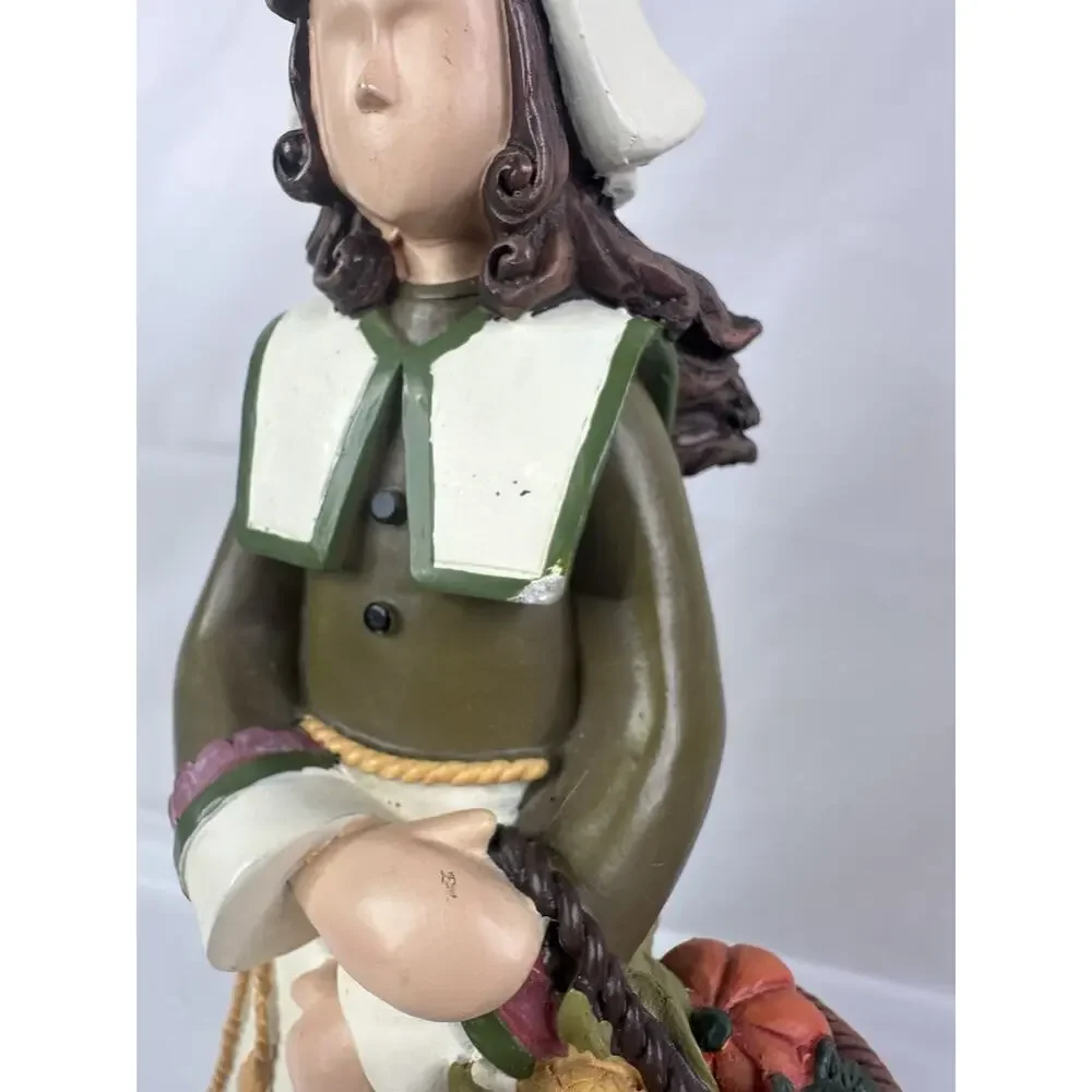 Pilgrim Figurine Folk Art Primitive Thanksgiving Fall Decor Pilgrimess